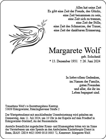 Profilbild von Margarete Wolf