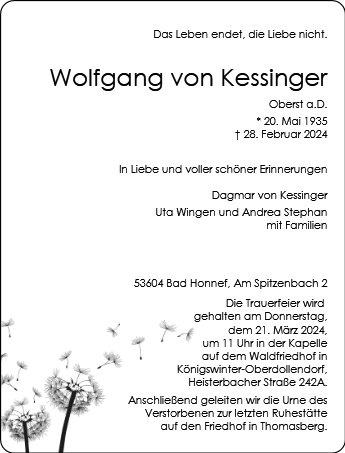 Profilbild von Wolfgang von Kessinger